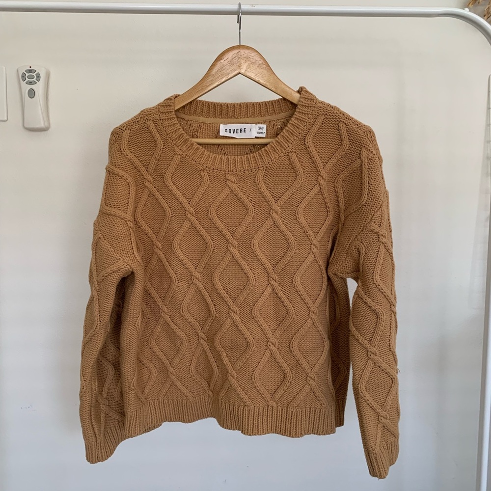 Sovere textured tan knit sweater - Picture 2 of 3